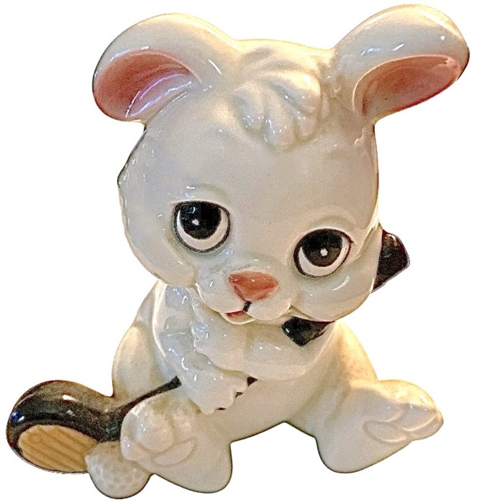Ceramic Floppy Eared Bunny Figurine with Golf Club.